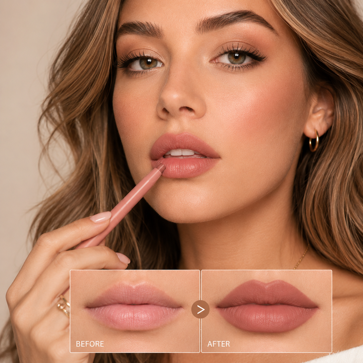 Last Day Buy 1 Get 1 Free ✨ 2-in-1 Lip Liner & Lip Balm — One Swipe for an Effortlessly Chic， High-End Look.