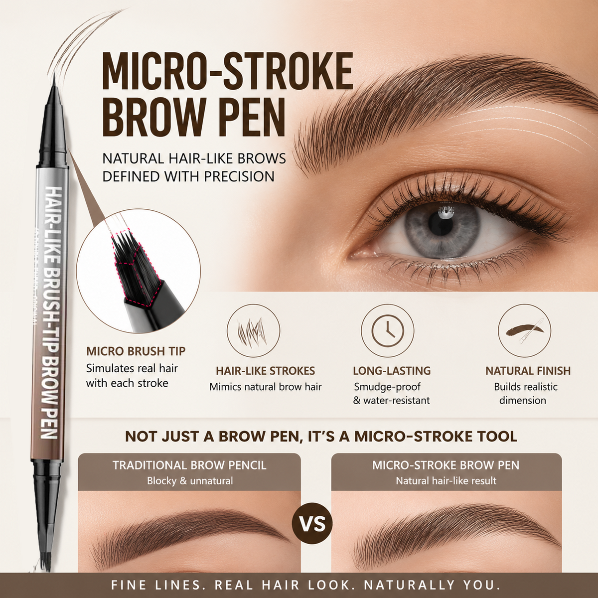 Last Day Buy 1 Get 1 Free🔥Storvokio Waterproof Hair-Like Brow Pen – Smudge-Proof, Long-Lasting Natural Eyebrow Pencil